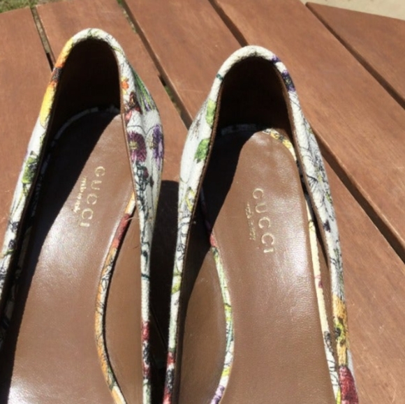 Gucci Flora Horsebit Wedge Heels 5 - Picture 4 of 8